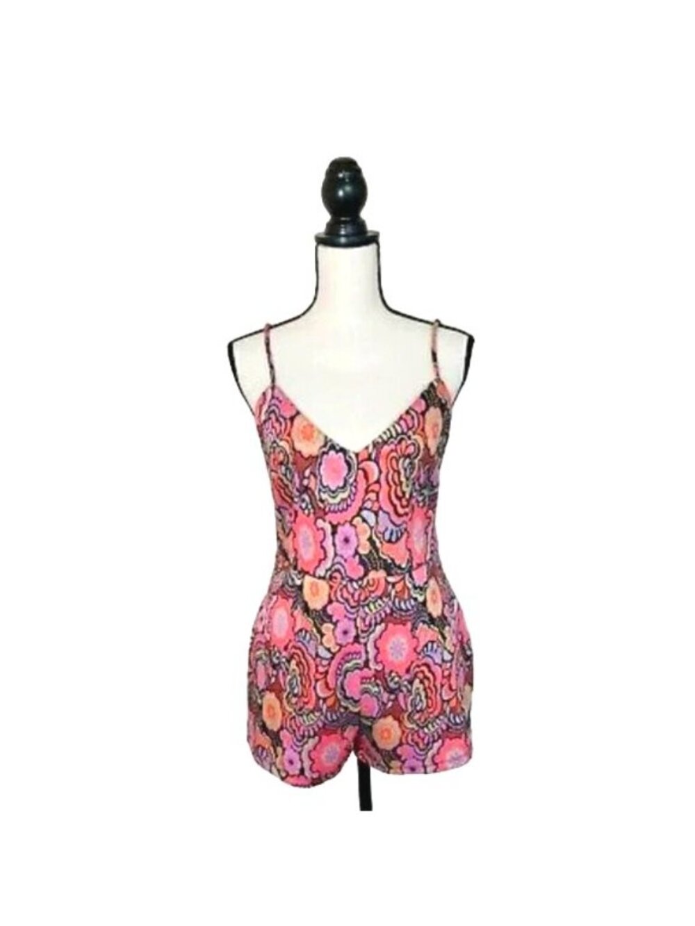 Zara Floral Multicolor Jacquard Knit Sleeveless Romper - Picture 2 of 7